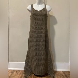 ETCETERA CARAVAN Linen Blend Knit Lined Dress in Roasted Cashew XS/S
